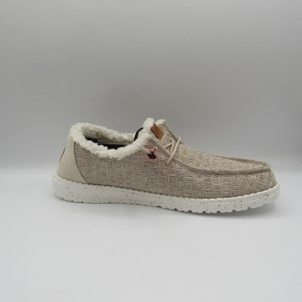 Hey Dude Wendy Warmth Loafers Women Size 10 Natural‎ Faux Fur Lined